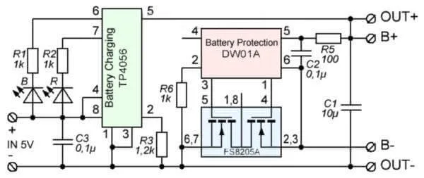 TP4056 schematic