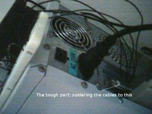 5 cables are soldered to a parallel port jack, and then the jack is plugged in