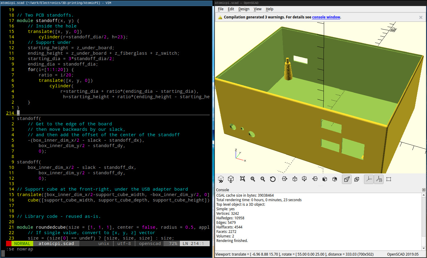 On my way to 3D-printing with OpenSCAD